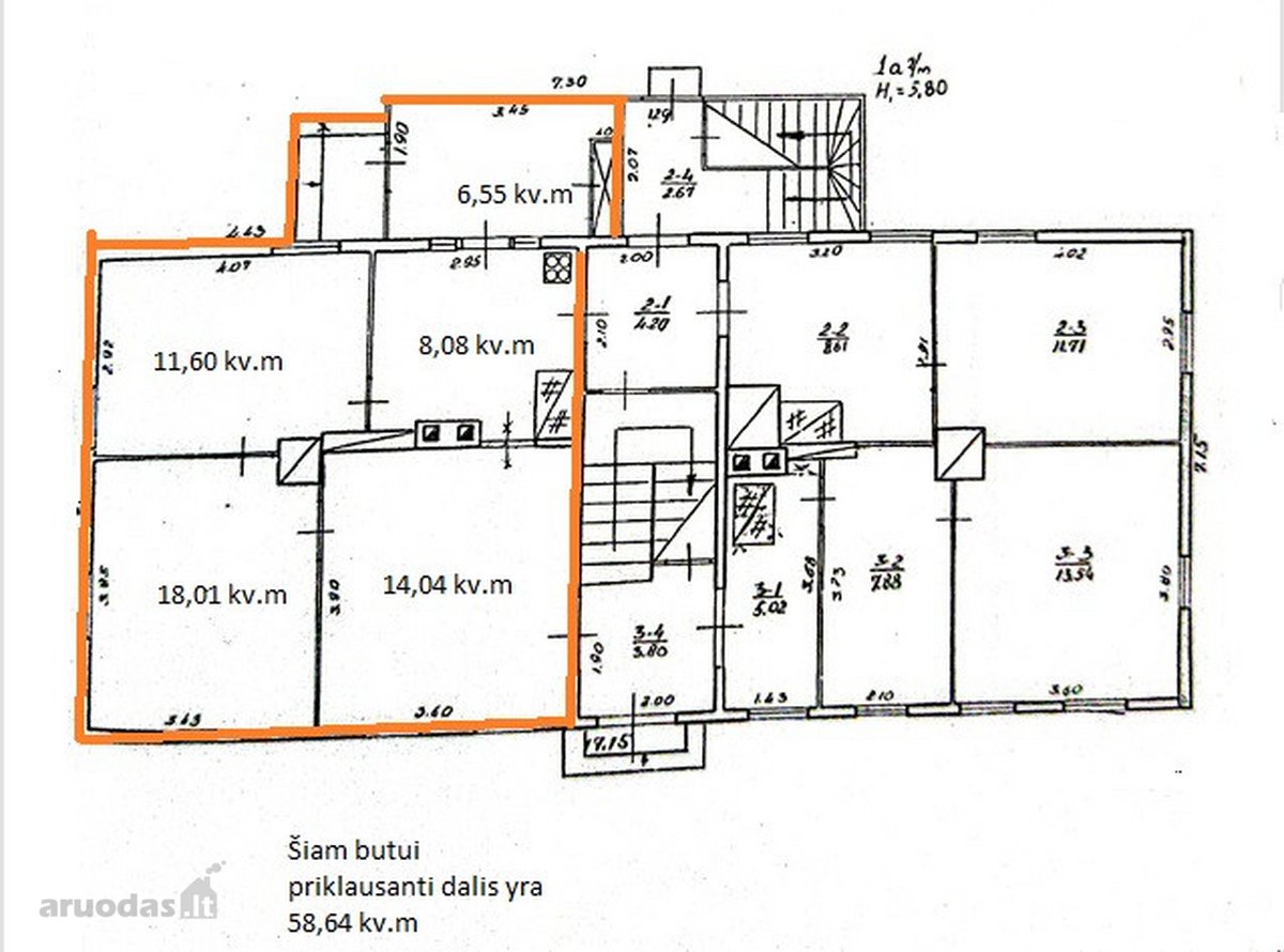 Parduodama 58,64 Kv.m Namo Dalis, Esanti - nuotraukos Nr. 30