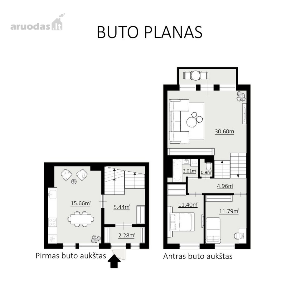 Parduodamas Erdvus Butas-kotedžas Per Du - nuotraukos Nr. 29