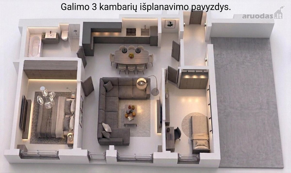 Parduodamas 69 m² Butas Pačiame Vilniaus Centre - nuotraukos Nr. 2
