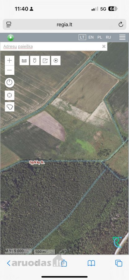 Sklypas Gykių kaime puse sklypo dirbama žemė - nuotraukos Nr. 3