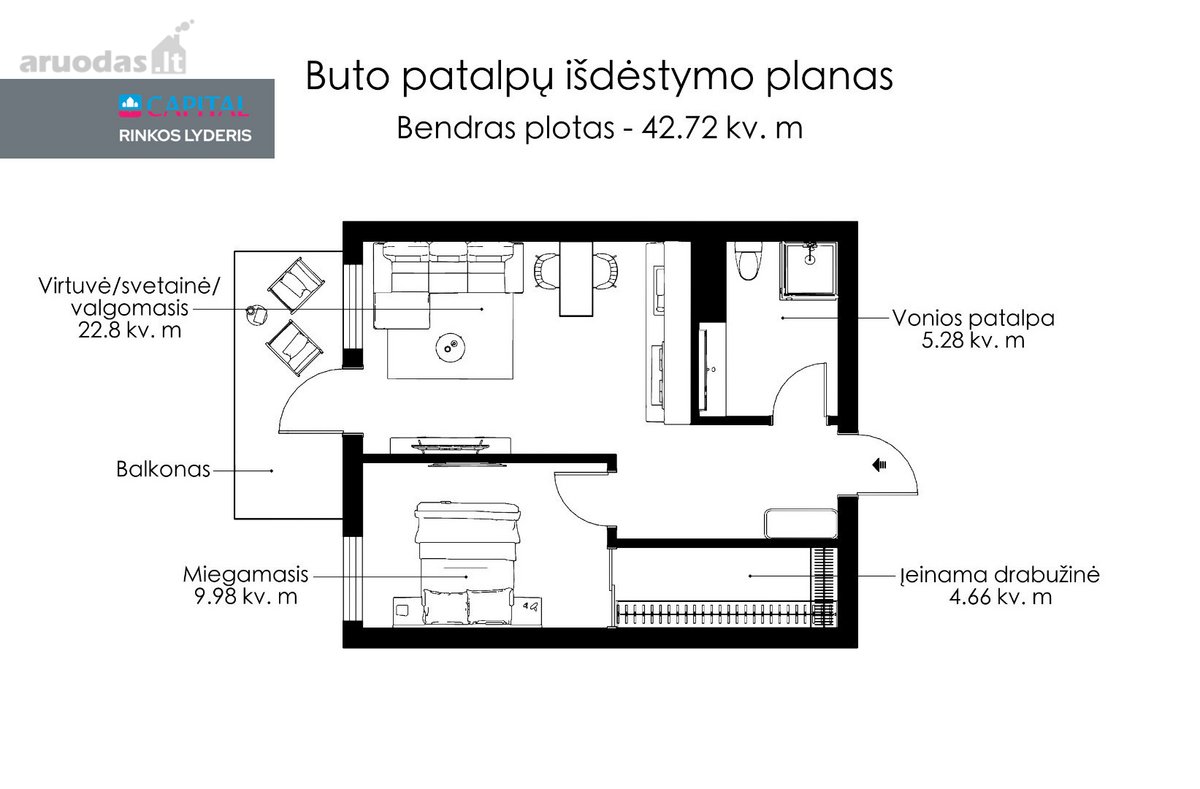 Parduodamas Šviesus Ir Pilnai Įrengtas 2 - nuotraukos Nr. 19