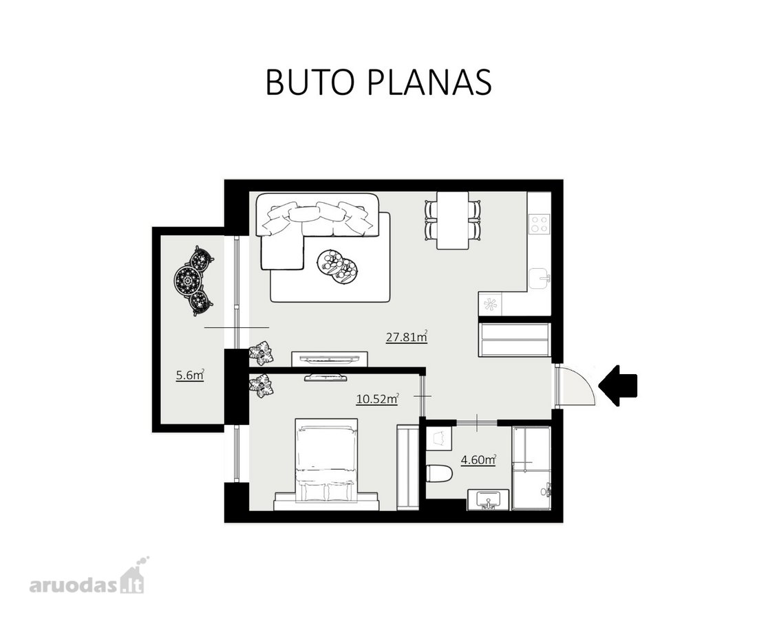 Parduodamas funkcionaliai išplanuotas 2 - nuotraukos Nr. 12