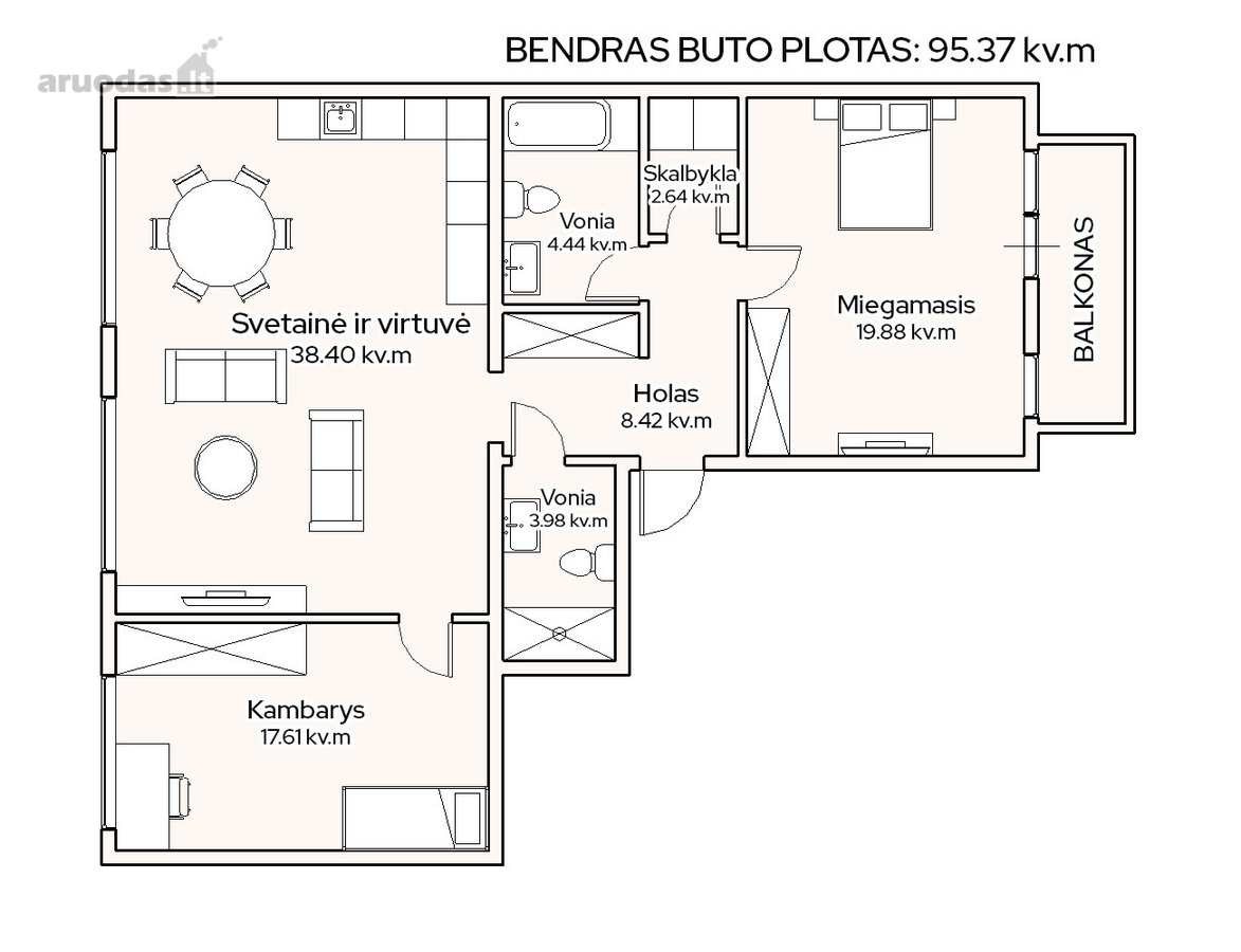 Parduodamas Butas Su Parkavimo Vieta. - nuotraukos Nr. 5