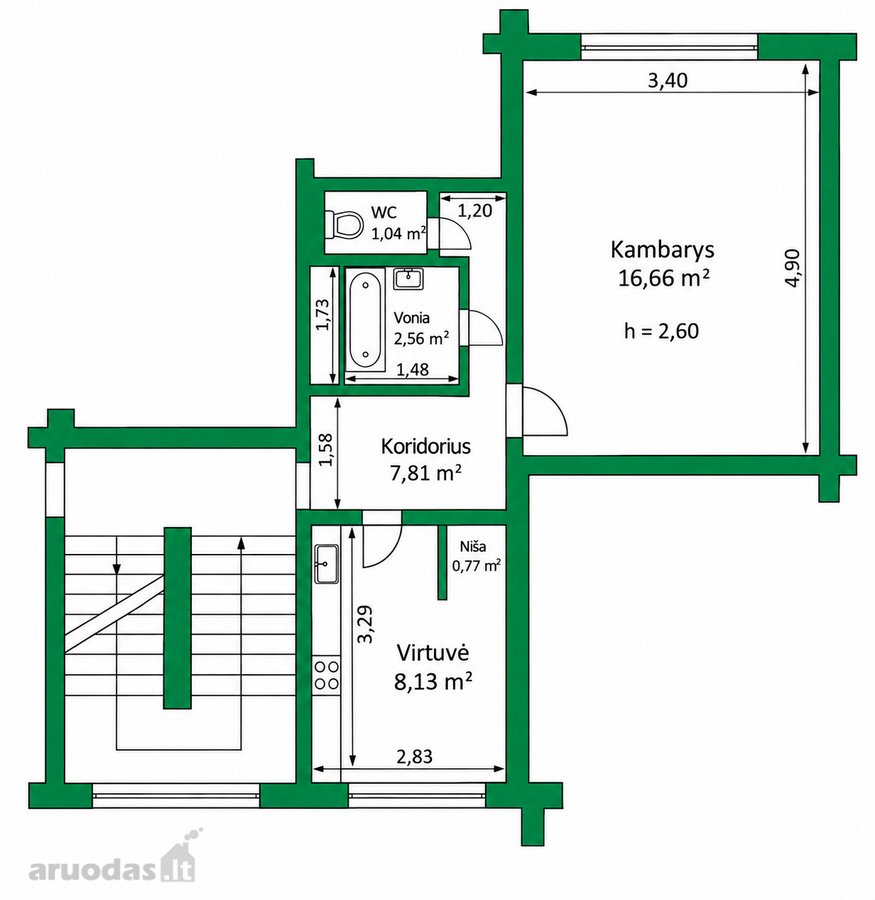Parduodamas 1 kambario butas Rietavo g. 9, - nuotraukos Nr. 13
