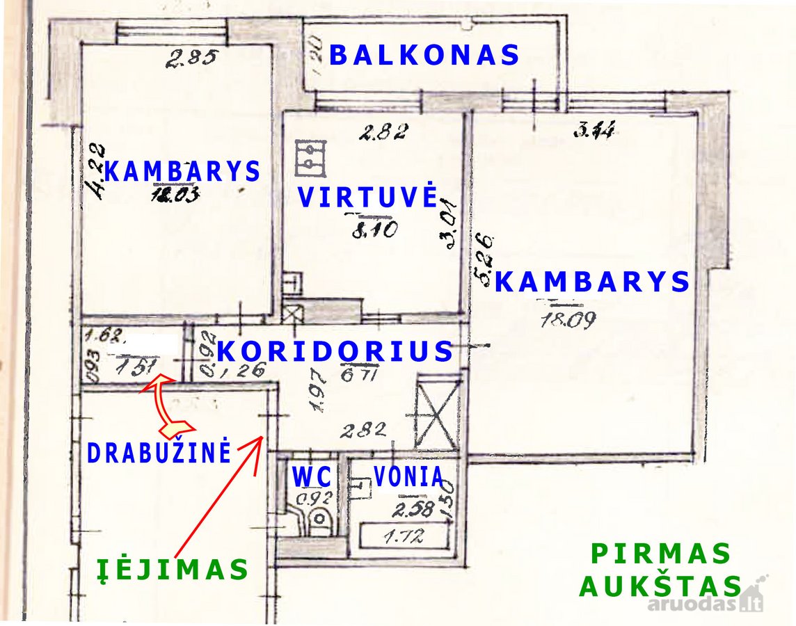 Žirmūnuose pard. tvarkingas 2kb su balkonu į - nuotraukos Nr. 10