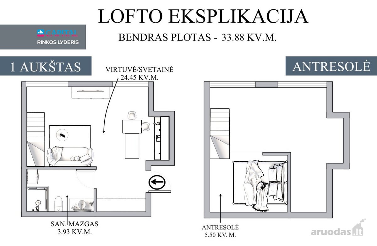 Parduodamas Žavus Butas Su Antresole Vilniaus - nuotraukos Nr. 18