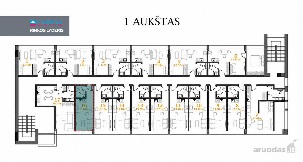Smart Units – 19.07 Kv. M Studija Vilniuje  - nuotraukos Nr. 15