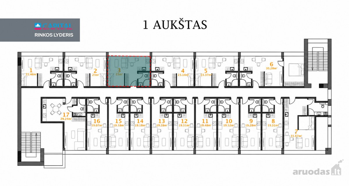 Smart Units – 23 Kv. M Studija Vilniuje  - nuotraukos Nr. 12