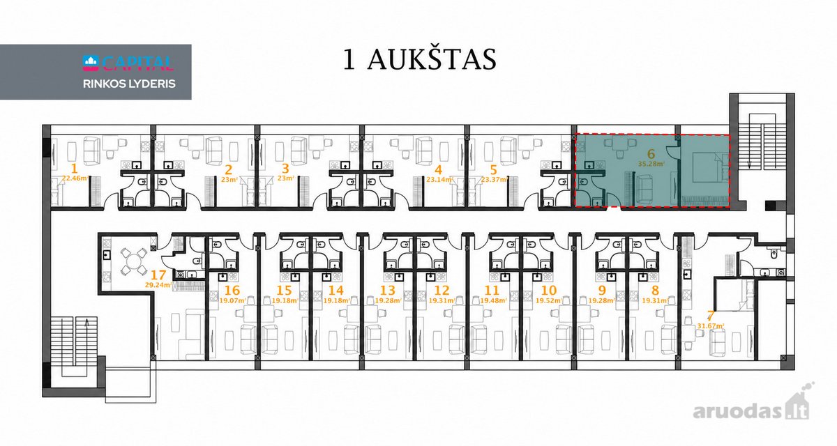 Smart Units – 35.28 Kv. M Studija Vilniuje  - nuotraukos Nr. 15