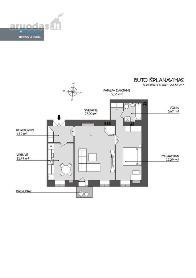 Nuomojamas 2 Kambarių Butas Vilniaus Centre – - nuotraukos Nr. 29