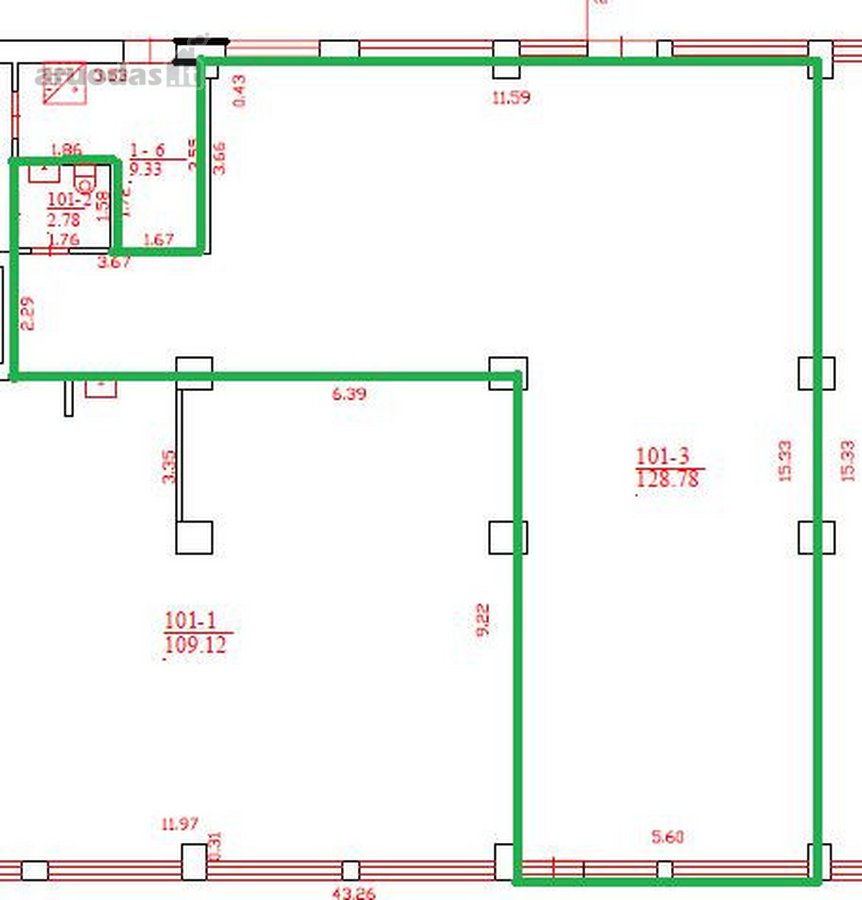 Išnuomojamos patalpos 1 aukšte, 130 m2 ploto - nuotraukos Nr. 12