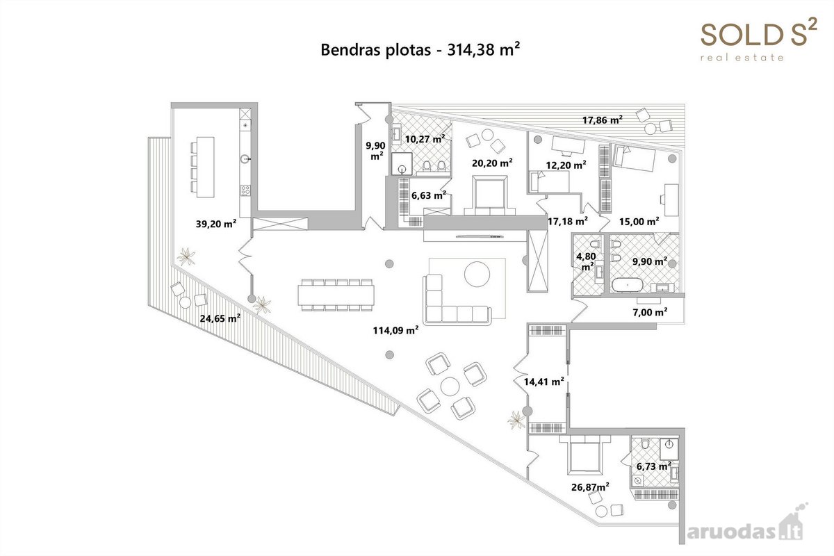 Į aukščiausiai esančius apartamentus - nuotraukos Nr. 12
