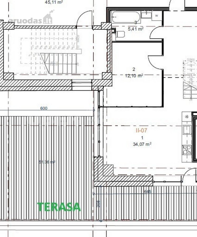Parduodamas 3 kambarių loftas su terasa - nuotraukos Nr. 6