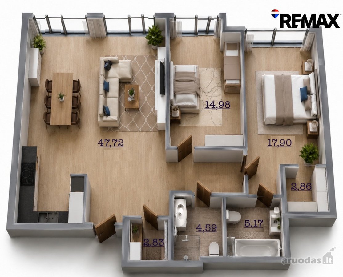 Parduodami erdvus ir jaukus apartamentai, - nuotraukos Nr. 29
