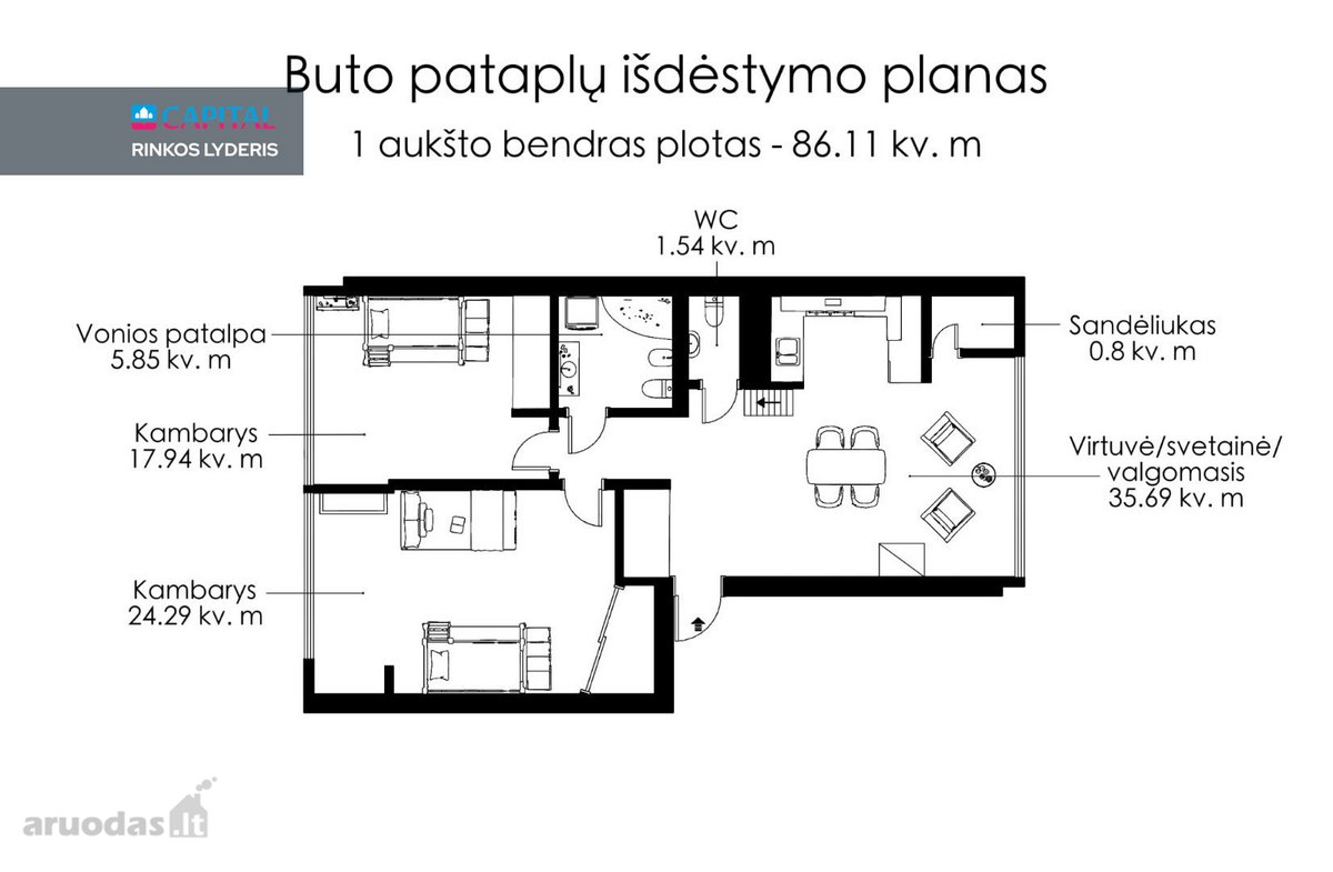 Parduodamas Erdvus 4-ų (izoliuotų) Kambarių - nuotraukos Nr. 30