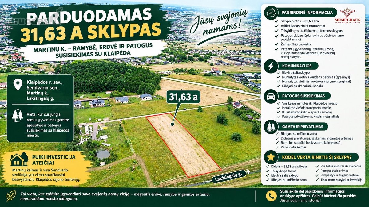 ? Parduodamas 31,63 A Sklypas Martinų K. – - nuotraukos Nr. 2
