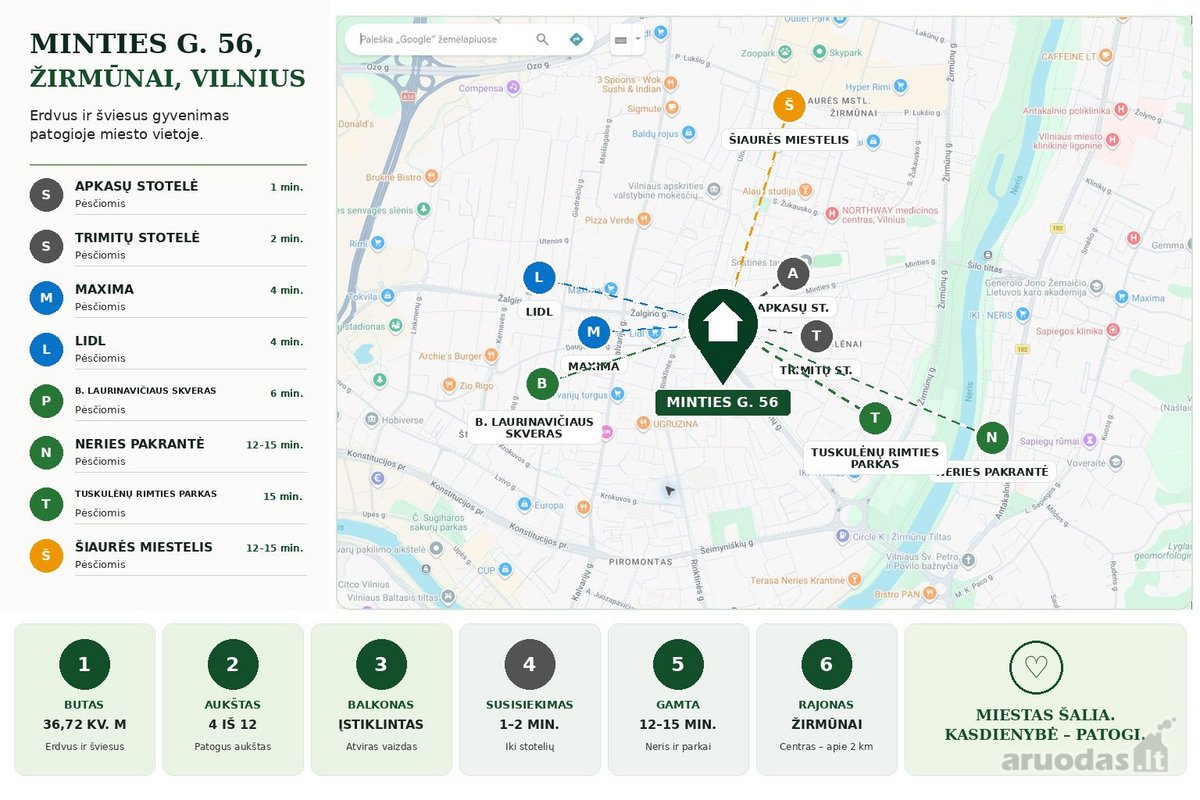 Nuomojamas Erdvus Ir Šviesus 1 Kambario Butas - nuotraukos Nr. 20