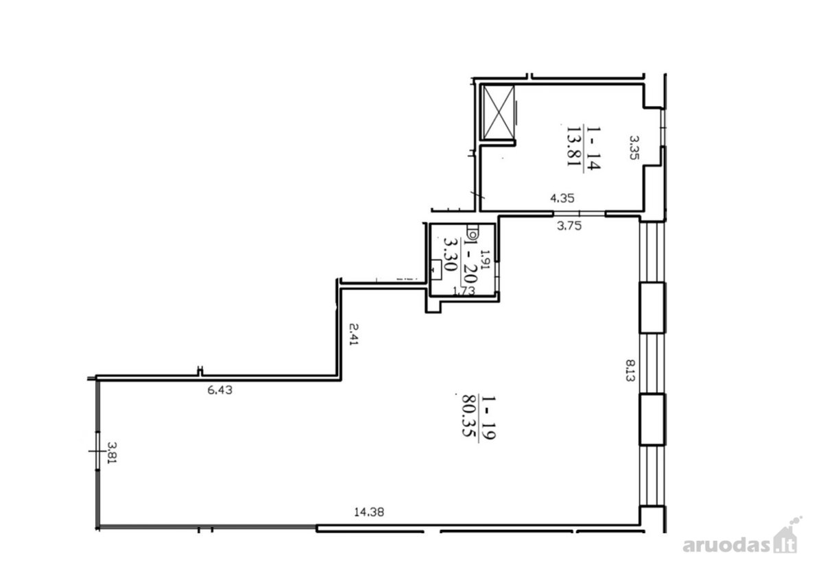 Išnuomojamos 98 m² patalpos prekybos centre. - nuotraukos Nr. 5