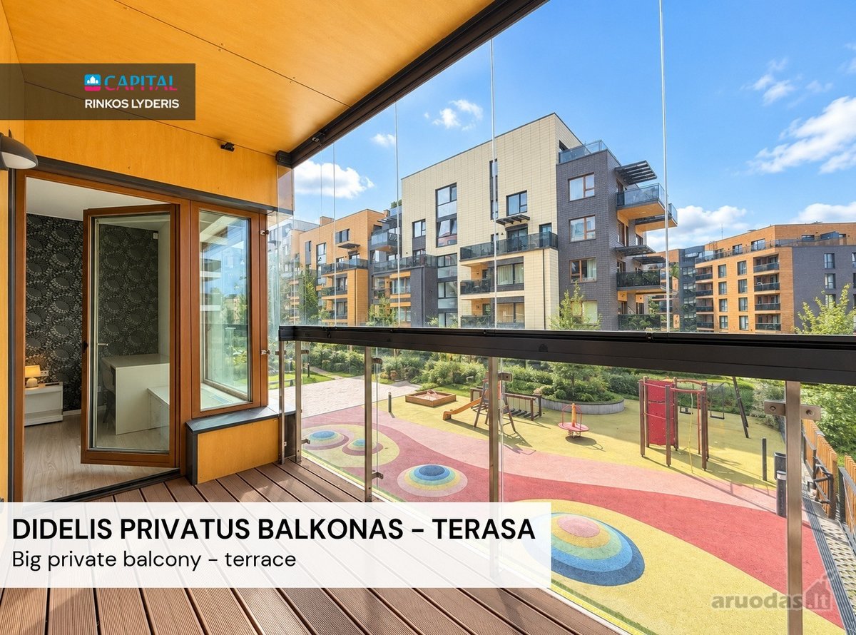 Nuomojamas 2 kambarių butas su Terasa ir - nuotraukos Nr. 9