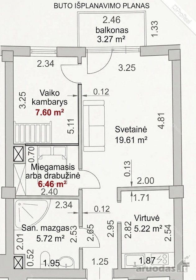 Parduodamas itin funkcionalus 2 kambarių - nuotraukos Nr. 19