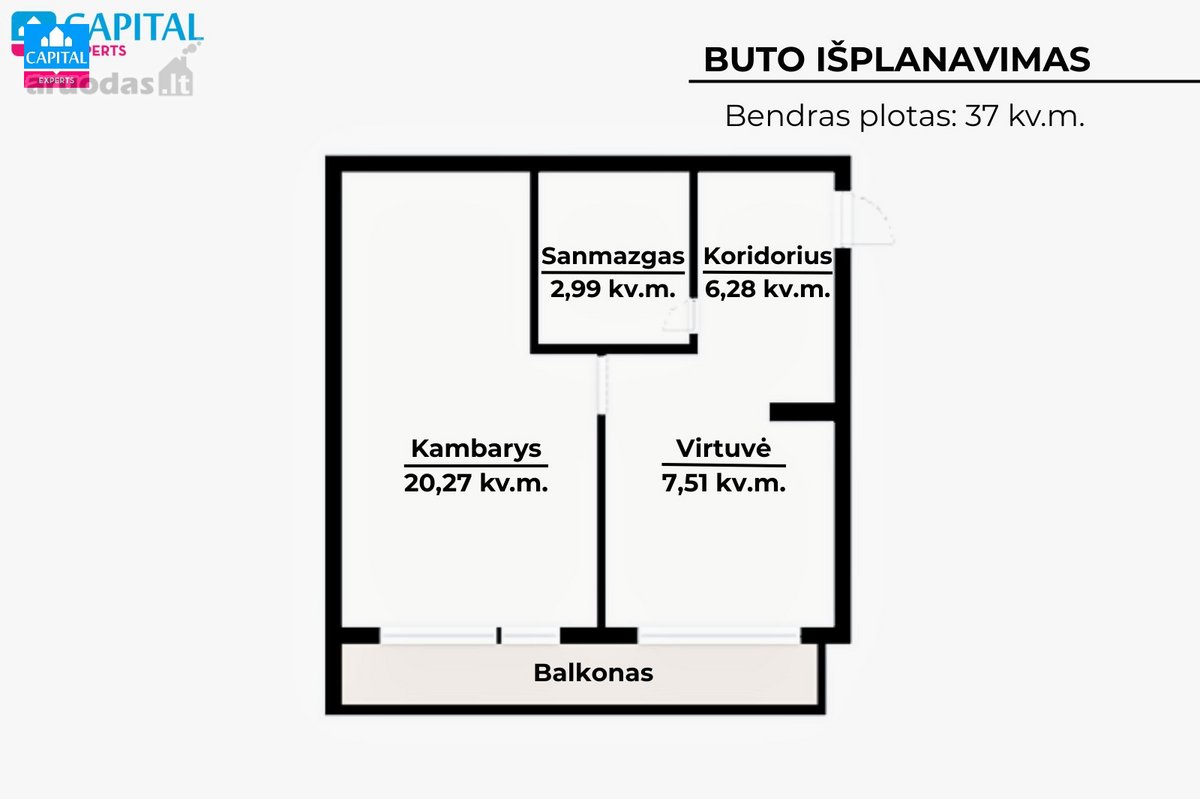 Nuomojamas naujai suremontuotas, jaukus 1 - nuotraukos Nr. 11