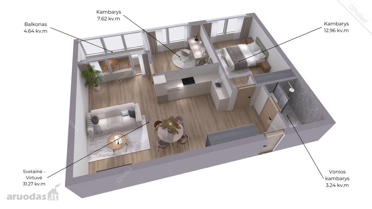 Parduodamas Naujai Suremontuotas 3 Kambarių - nuotraukos Nr. 27