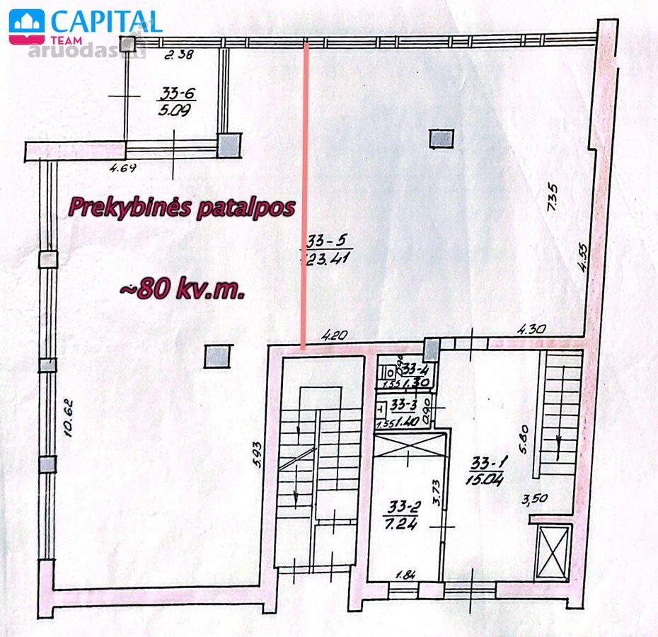 Parduodamos ~70 Kv.m. Išskirtinės Komercinės - nuotraukos Nr. 18