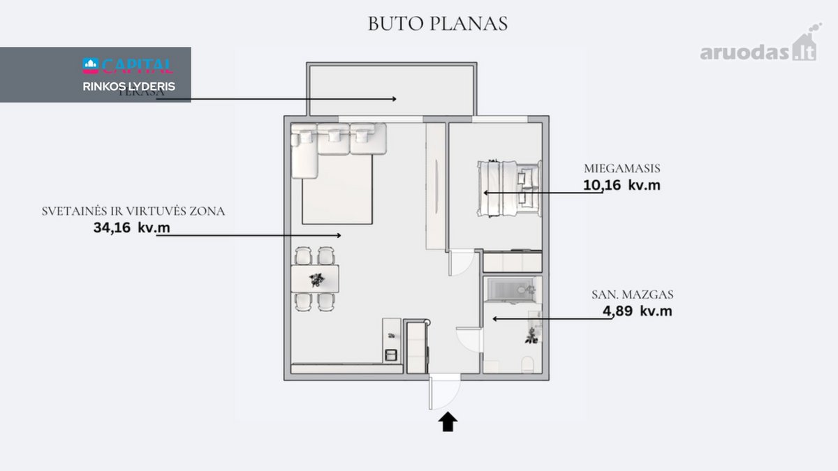 Parduodamas 2 Kambarių Butas Su Privačia - nuotraukos Nr. 20