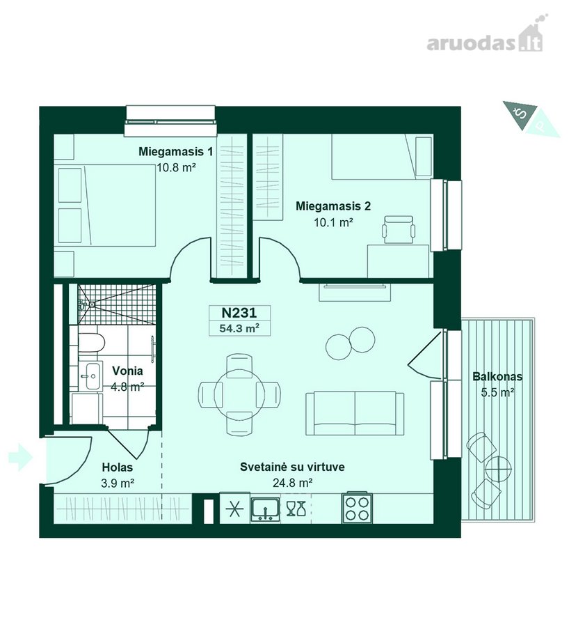 Nauji A+ klasės butai šalia vandens – - nuotraukos Nr. 2
