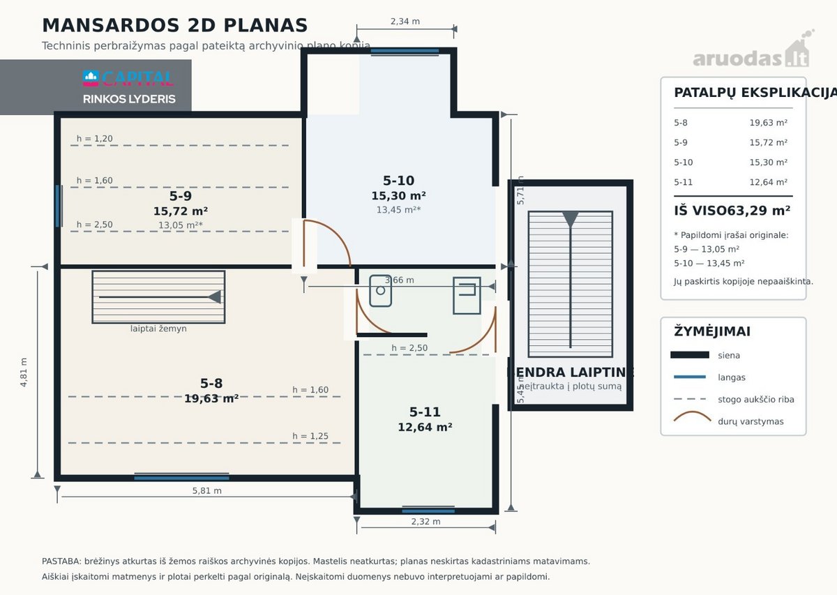 Išskirtinis 152 m² butas per du aukštus su - nuotraukos Nr. 56