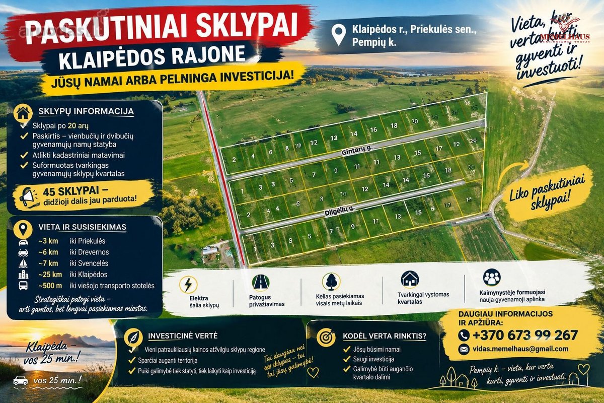 ? Paskutiniai Sklypai Klaipėdos Rajone – Jūsų - nuotraukos Nr. 2