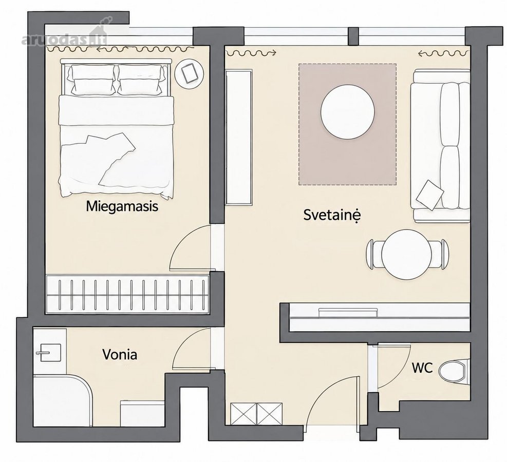 Parduodamas 34,5 m² butas 3-iame aukšte, - nuotraukos Nr. 12