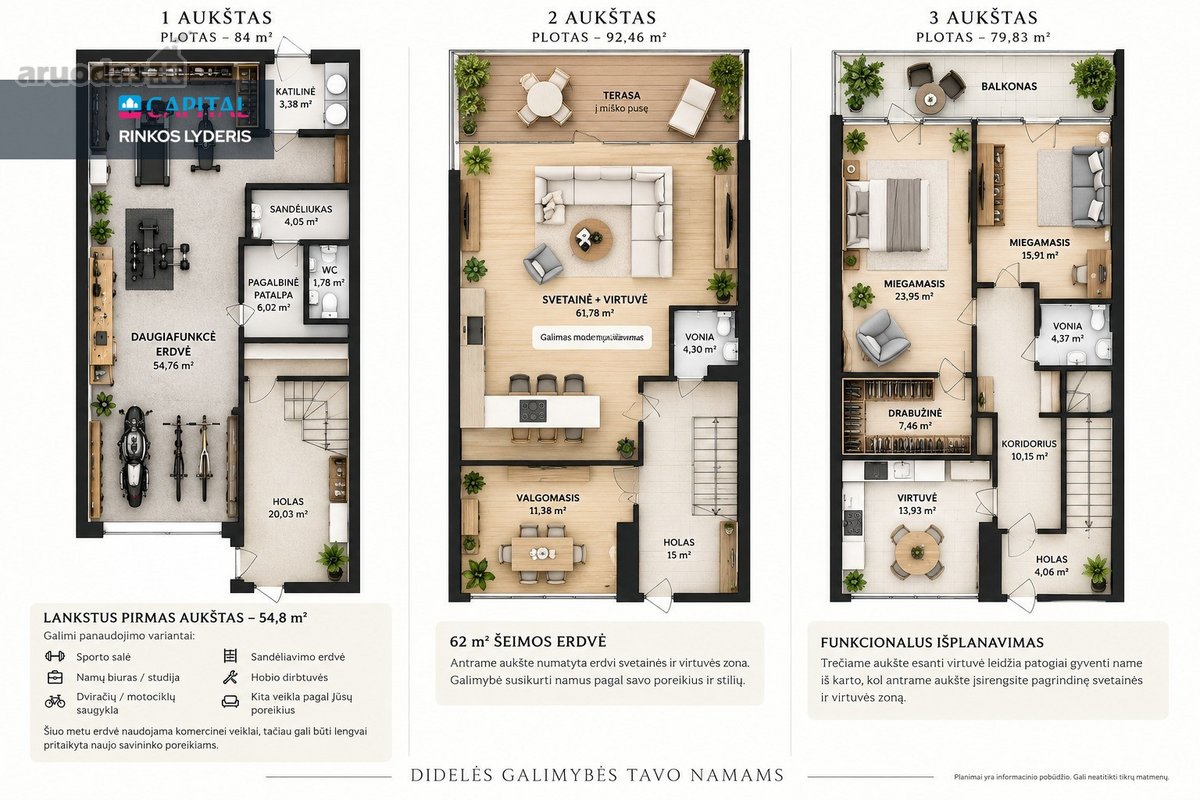 Erdvus 256 m² Kotedžas Prie Visorių Miško Su - nuotraukos Nr. 27