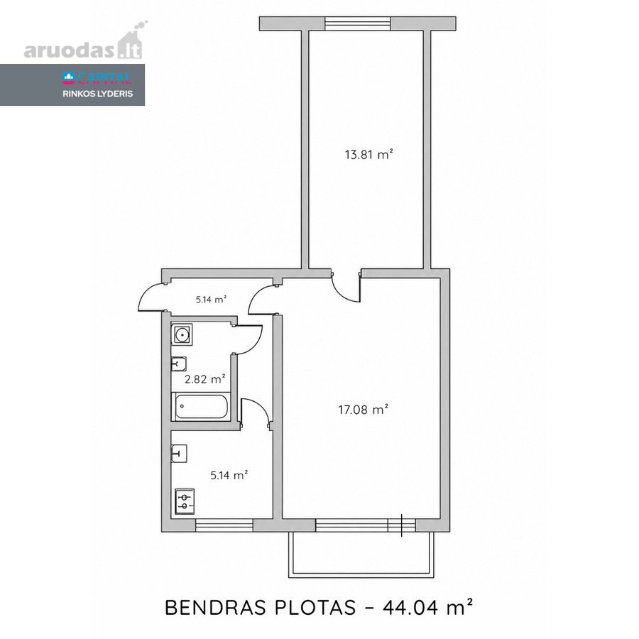 Parduodamas 2 Kambarių Butas Krevės Pr., - nuotraukos Nr. 15
