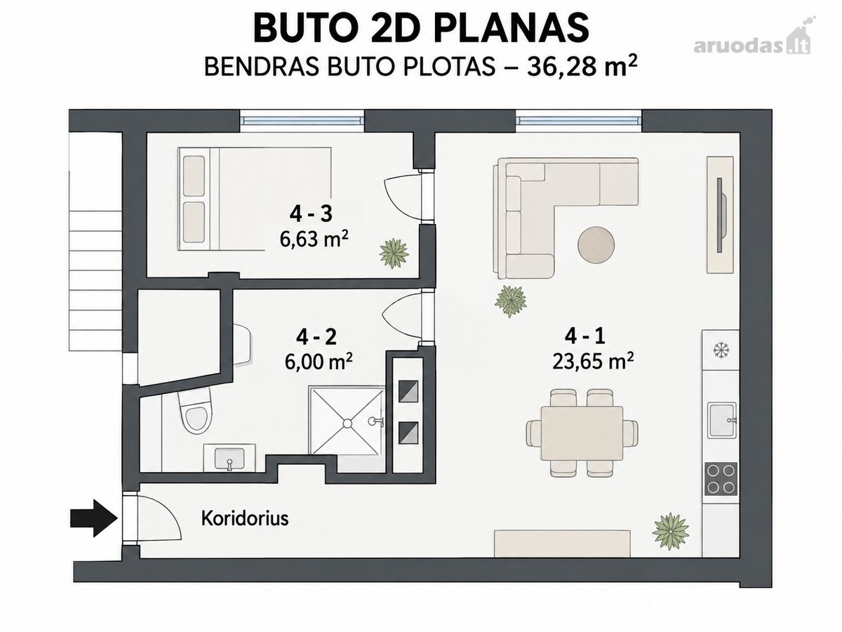 Parduodamas 2 Kambarių Butas Žaliakalnyje, - nuotraukos Nr. 13