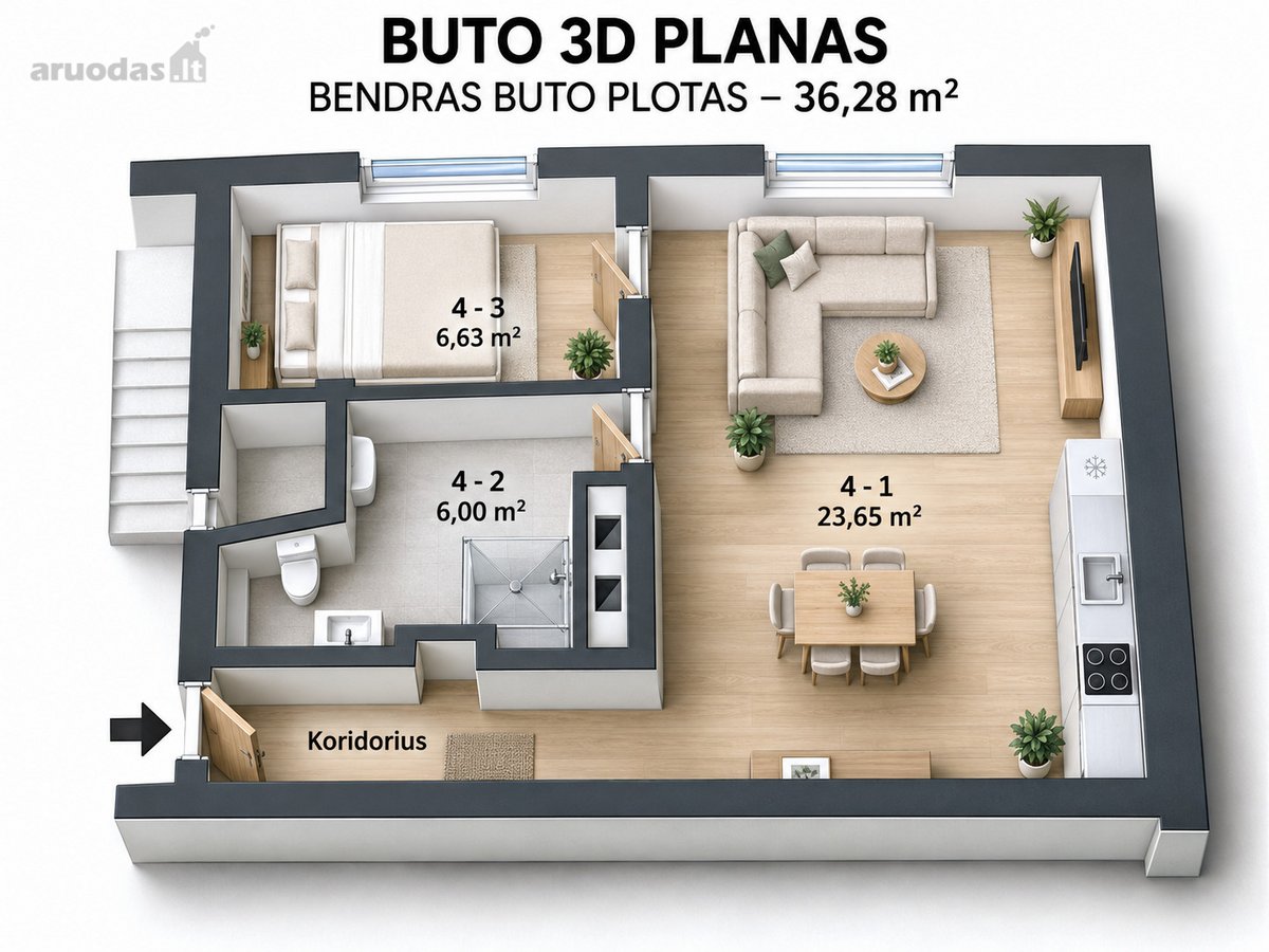 Parduodamas 2 Kambarių Butas Žaliakalnyje, - nuotraukos Nr. 14