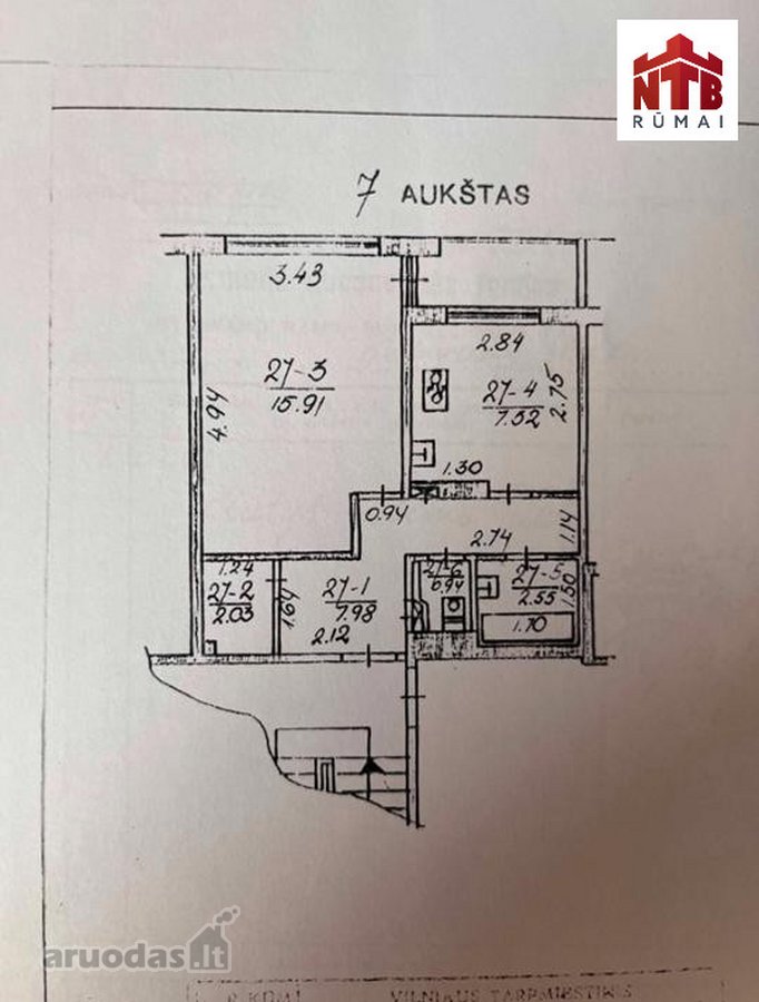 Gedvydžių G. 31-ame Name Parduodamas 1 (Vieno - nuotraukos Nr. 15