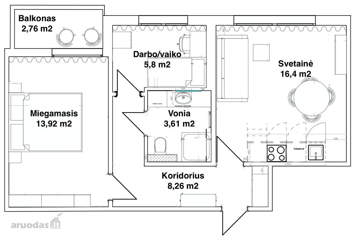 Parduodamas Dizainerės Perplanuotas Ir Naujai - nuotraukos Nr. 12