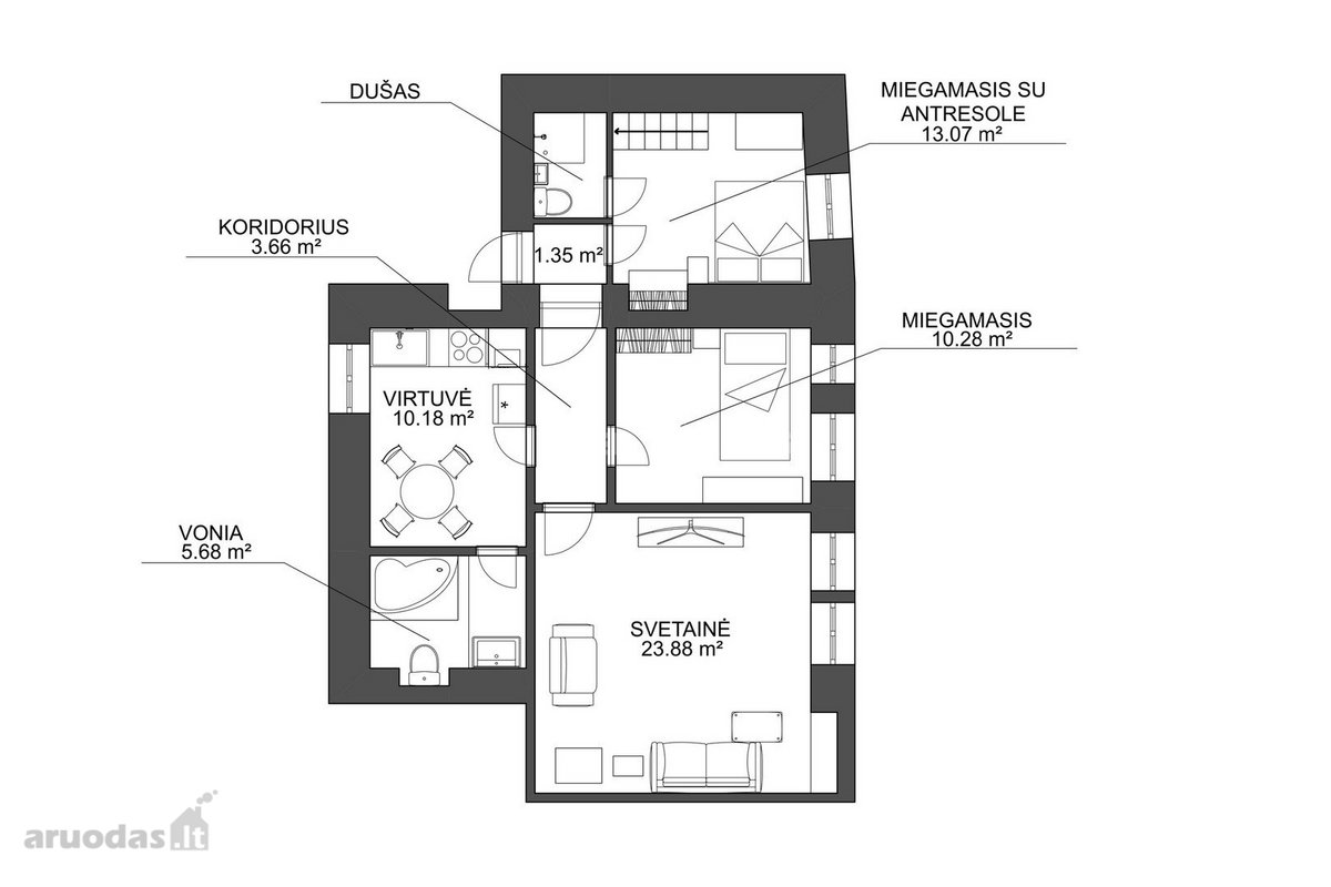 Išskirtinis 3 Kambarių Butas Vilniaus - nuotraukos Nr. 27
