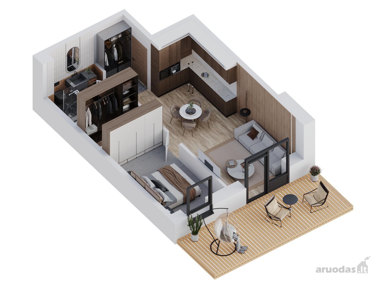 Parduodamas 2 Kambarių Butas Su 15 Kv. M - nuotraukos Nr. 15