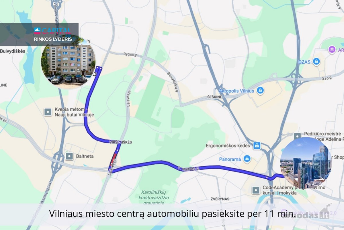 Parduodamas šviesus, vieno kambario butas - nuotraukos Nr. 15