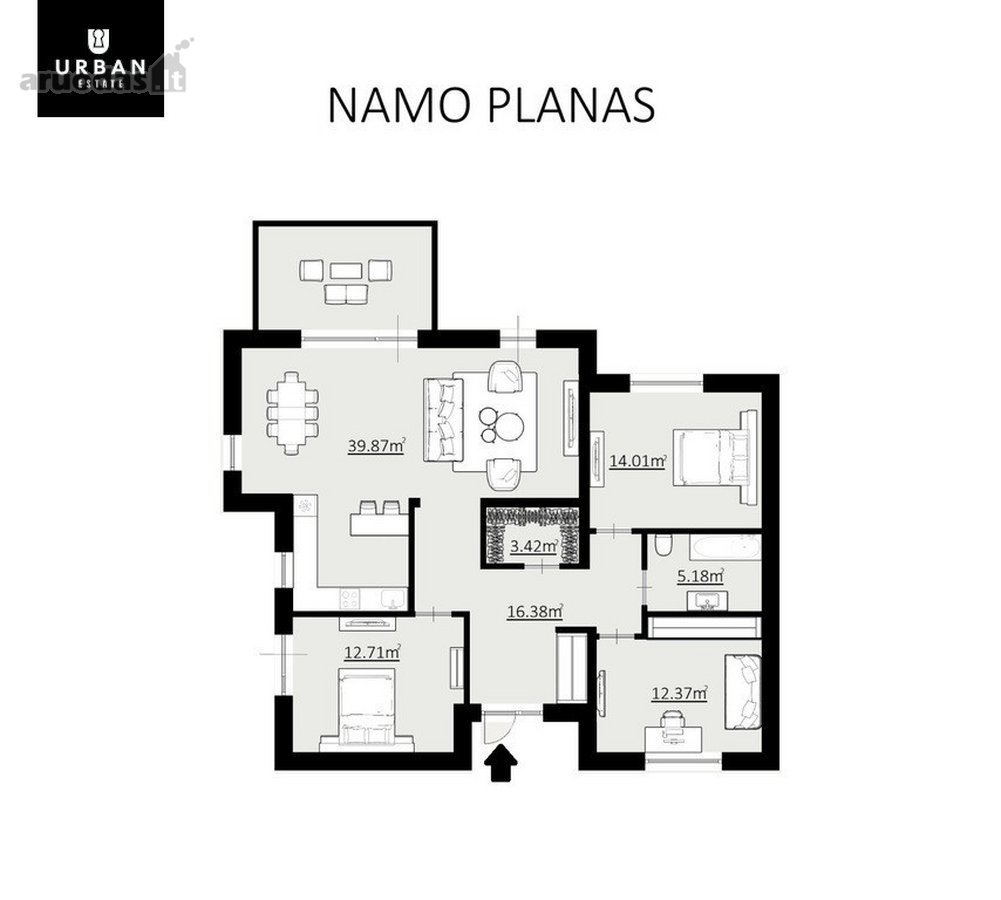 Erdvus, Aukštomis Lubomis Sublokuotas Namas - nuotraukos Nr. 22