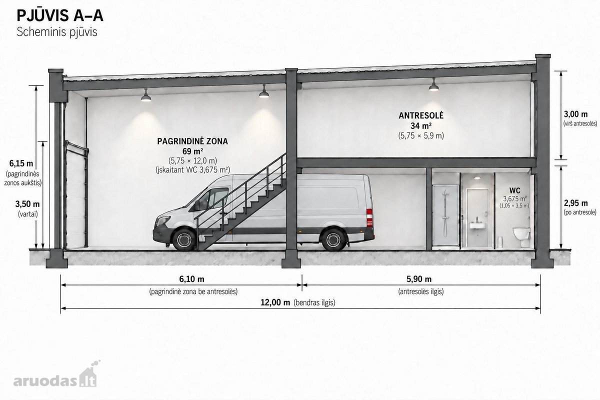 103 m² Verslo Boksai Vilniuje  Sandėlis, - nuotraukos Nr. 5