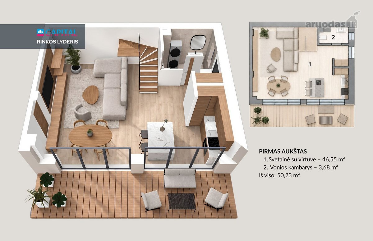 Parduodamas Erdvus ( 97,17 Kvadr.), Šviesus - nuotraukos Nr. 51