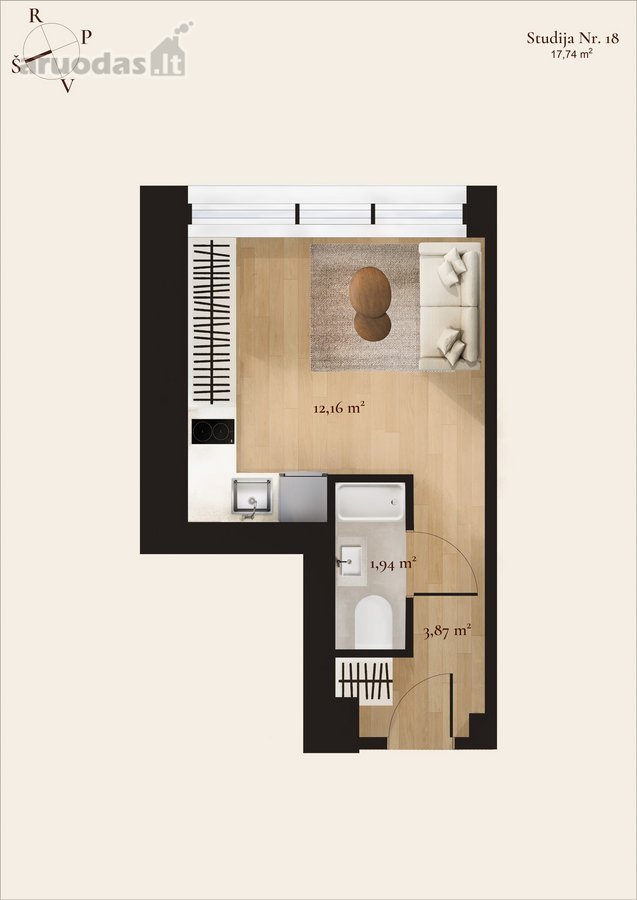 Išskirtinė studija pačiame Vilniaus centre – - nuotraukos Nr. 7