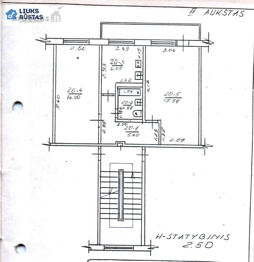 Įrengtas, 2 k. butas 2 aukšte, renovuotame - nuotraukos Nr. 26