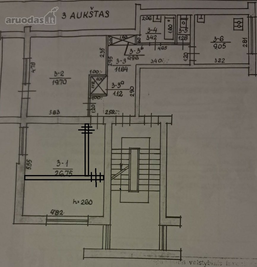 Išnuomojamas Erdvus 3 Kambarių Butas, Netoli - nuotraukos Nr. 14