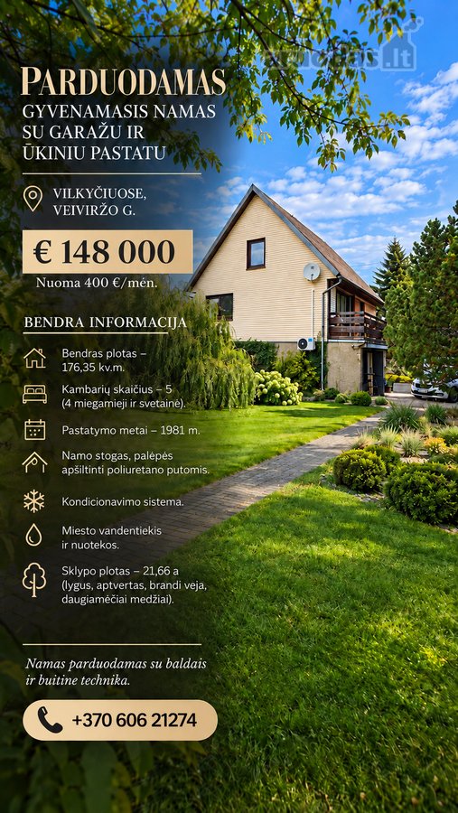 Parduodamas Gyvenamasis Namas Su Garažu Ir - nuotraukos Nr. 2