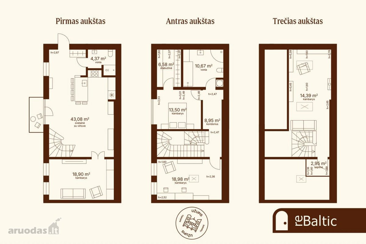 Erdvus keturių kambarių butas su balkonu ir - nuotraukos Nr. 26
