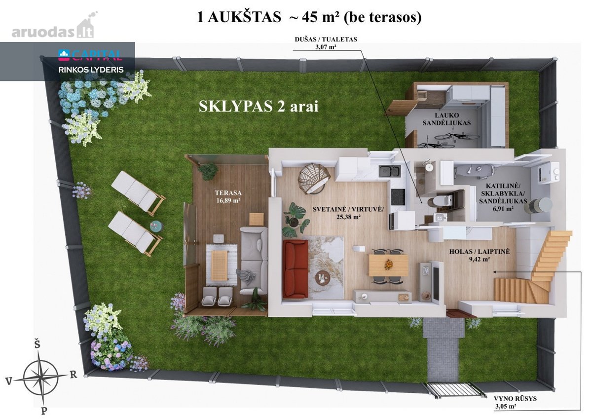 Šviesūs 5 kambarių namai Visoriuose – šeimai, - nuotraukos Nr. 7